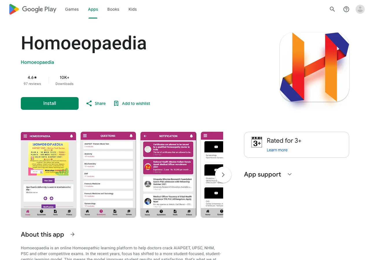 Homoeopaedia app