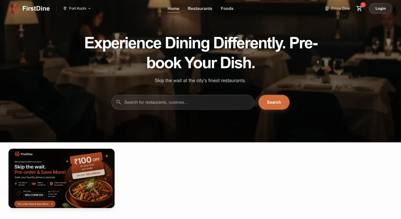 Firstdine website