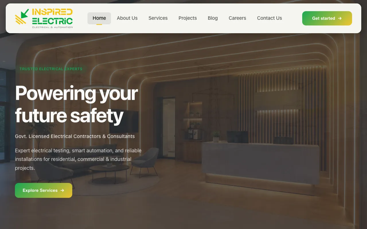 Inspired Electric website